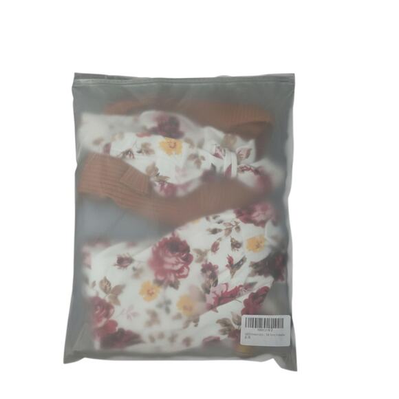 Newborn 0-6 Months 3 Pieces Floral Pants Set - New With Tags - Picture 2 of 2